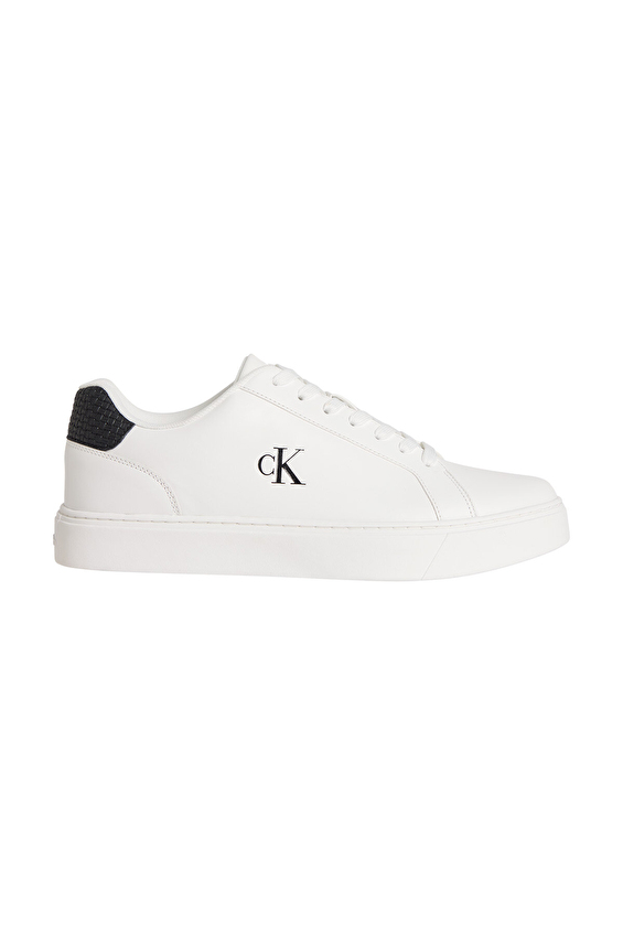 Calvin Klein Jeans Erkek Classic Cup Laceup Lth Bt Woven Ayakkabı YM0YM0144701W Beyaz Calvin Klein Jeans Erkek Classic Cup Laceup Lth Bt Woven Ayakkabı YM0YM0144701W Beyaz