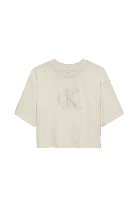 Calvin Klein Kız Çocuk Tişört IG0IG03062 Ekru