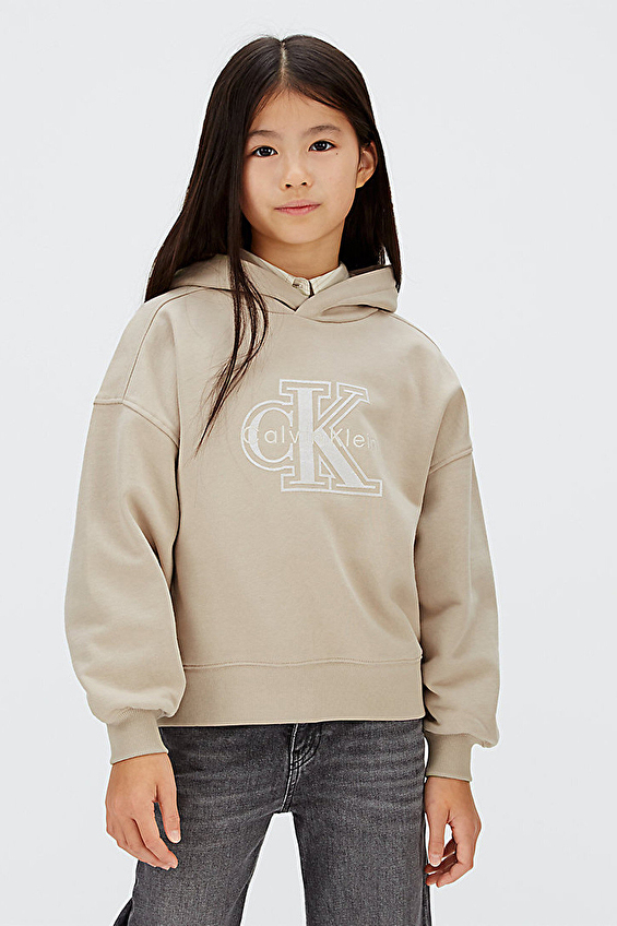 Calvin Klein Kız Çocuk Sweat IG0IG03068 Bej Calvin Klein Kız Çocuk Sweat IG0IG03068 Bej