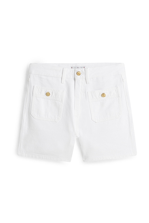 Tommy Hilfiger Kadın Şort WW0WW49579 Beyaz Tommy Hilfiger Kadın Şort WW0WW49579 Beyaz