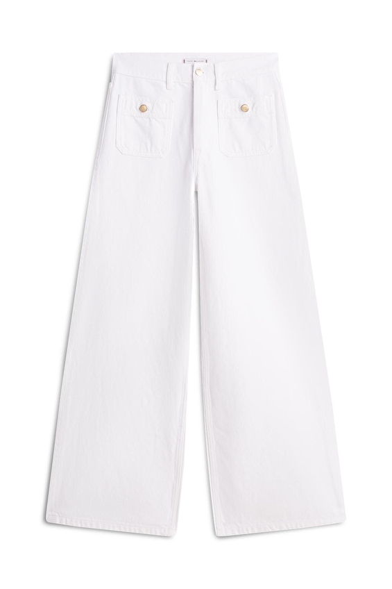 Tommy Hilfiger Kadın Kot Pantolon WW0WW48576 Beyaz Tommy Hilfiger Kadın Kot Pantolon WW0WW48576 Beyaz