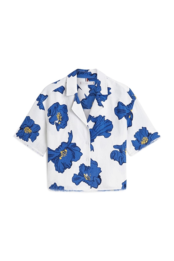 Tommy Hilfiger Kadın Gömlek WW0WW48924 Beyaz Tommy Hilfiger Kadın Gömlek WW0WW48924 Beyaz