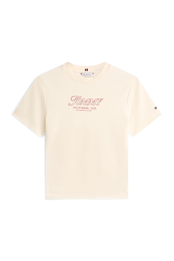 Tommy Hilfiger Kadın Tişört WW0WW48707 Bej Tommy Hilfiger Kadın Tişört WW0WW48707 Bej