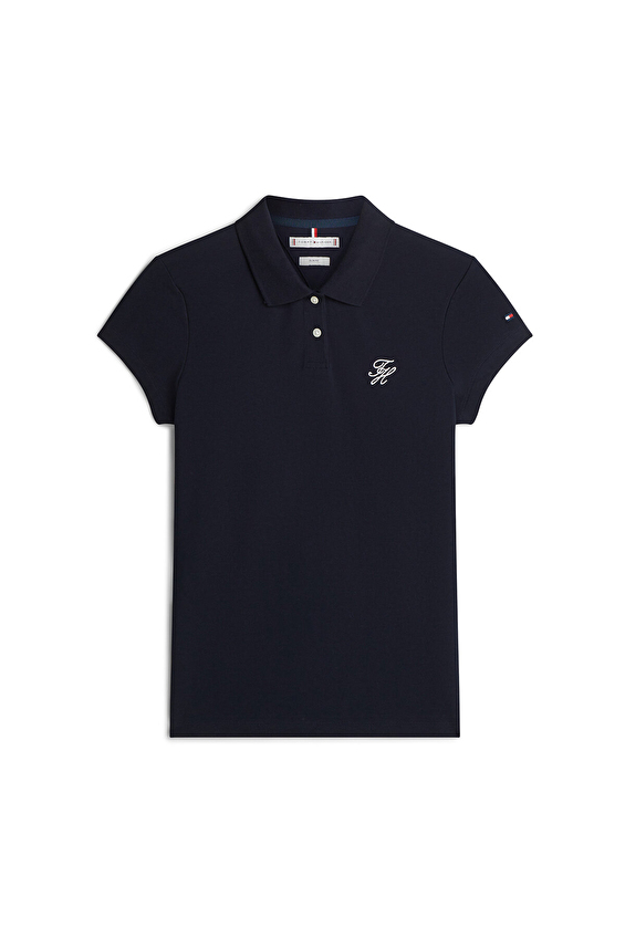 Tommy Hilfiger Kadın Tişört WW0WW49259 Mavi Tommy Hilfiger Kadın Tişört WW0WW49259 Mavi