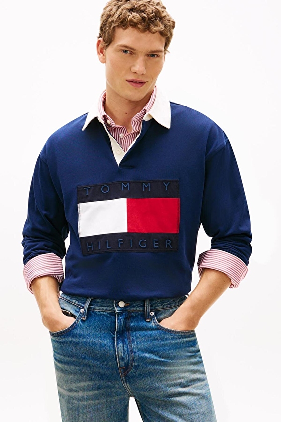 Tommy Hilfiger Erkek Sweatshirt MW0MW43067 Mavi Tommy Hilfiger Erkek Sweatshirt MW0MW43067 Mavi