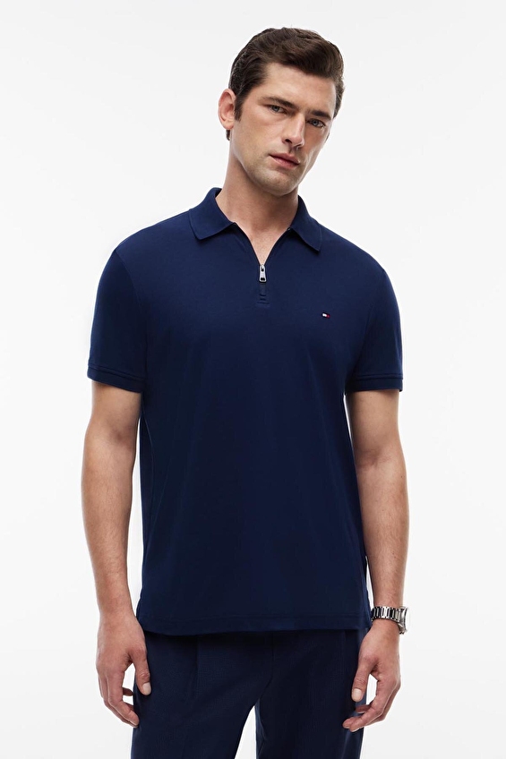 Tommy Hilfiger Erkek Tişört MW0MW42758 Mavi Tommy Hilfiger Erkek Tişört MW0MW42758 Mavi