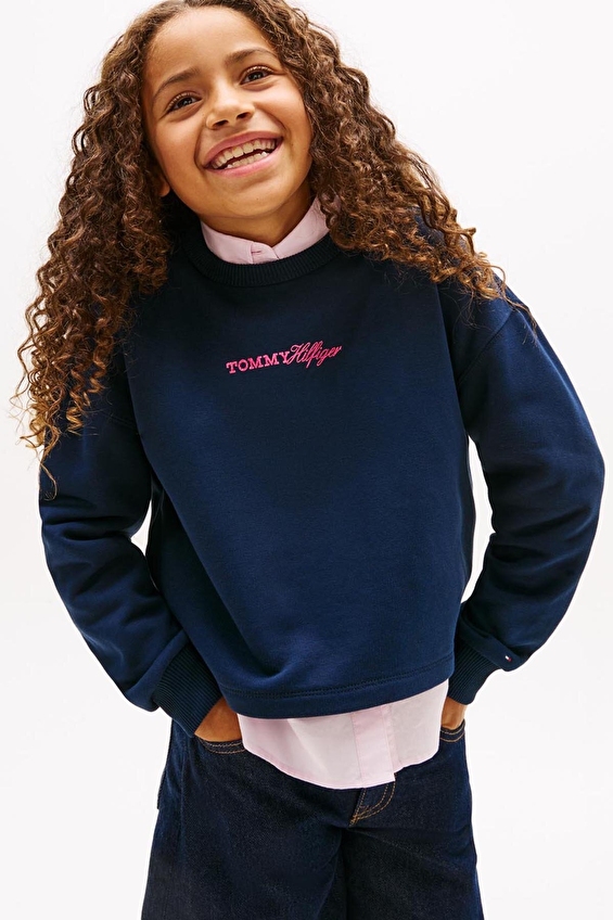 Tommy Hilfiger Kız Çocuk Sweat KG0KG09128 Lacivert Tommy Hilfiger Kız Çocuk Sweat KG0KG09128 Lacivert