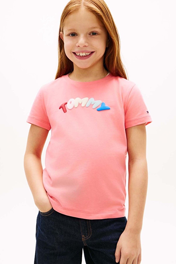 Tommy Hilfiger Kız Çocuk Tişört KG0KG09246 Pembe Tommy Hilfiger Kız Çocuk Tişört KG0KG09246 Pembe