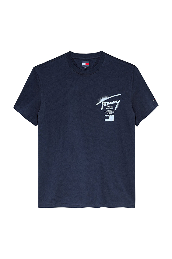 Tommy Jeans Erkek Tişört DM0DM22553 Mavi Tommy Jeans Erkek Tişört DM0DM22553 Mavi