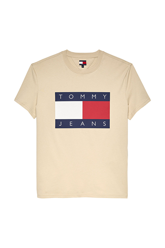 Tommy Jeans Erkek Tişört DM0DM22645 Bej Tommy Jeans Erkek Tişört DM0DM22645 Bej