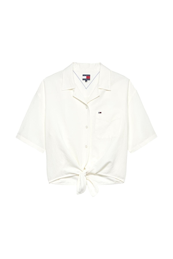 Tommy Jeans Kadın Gömlek DW0DW22210 Beyaz Tommy Jeans Kadın Gömlek DW0DW22210 Beyaz