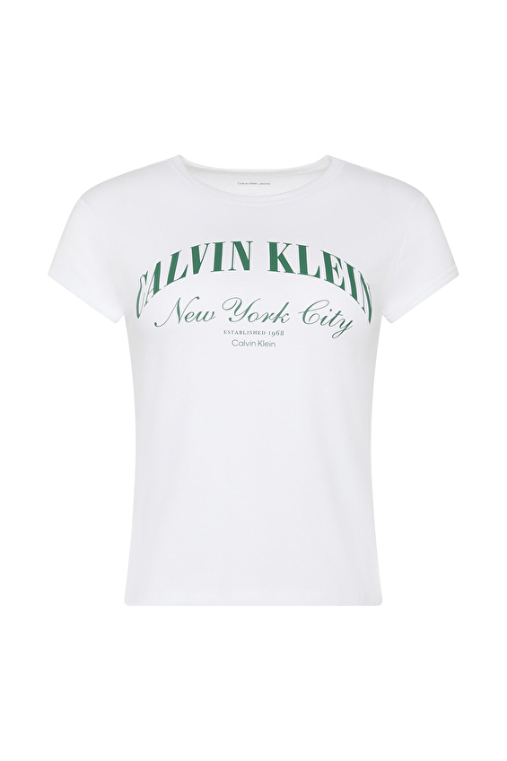 Calvin Klein Jeans Kadın Tişört LV047F815G Beyaz Calvin Klein Jeans Kadın Tişört LV047F815G Beyaz
