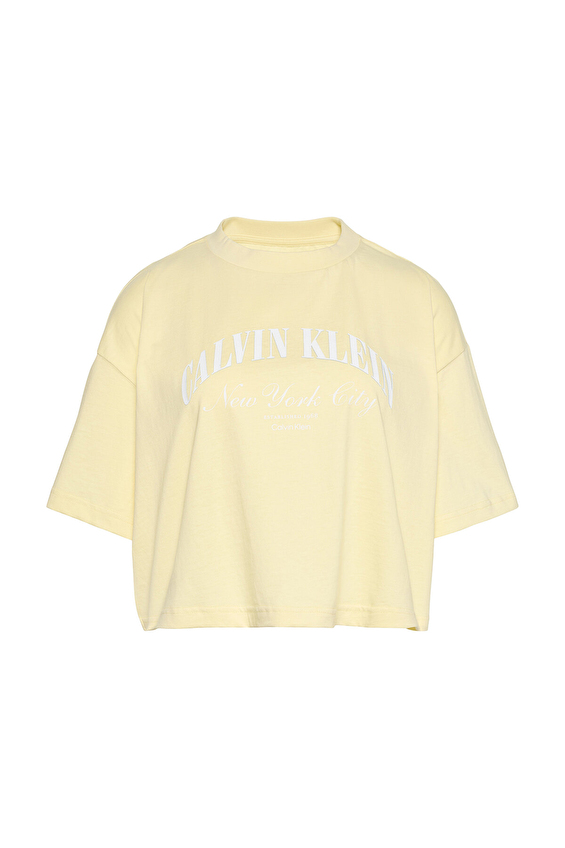 Calvin Klein Jeans Kadın Tişört LV047F813G Beyaz Calvin Klein Jeans Kadın Tişört LV047F813G Beyaz