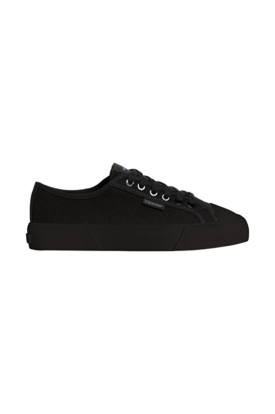 Calvin Klein Kadın Vulc Low Laceup Aop Canvas Ayakkabı HW0HW031420GJ Siyah