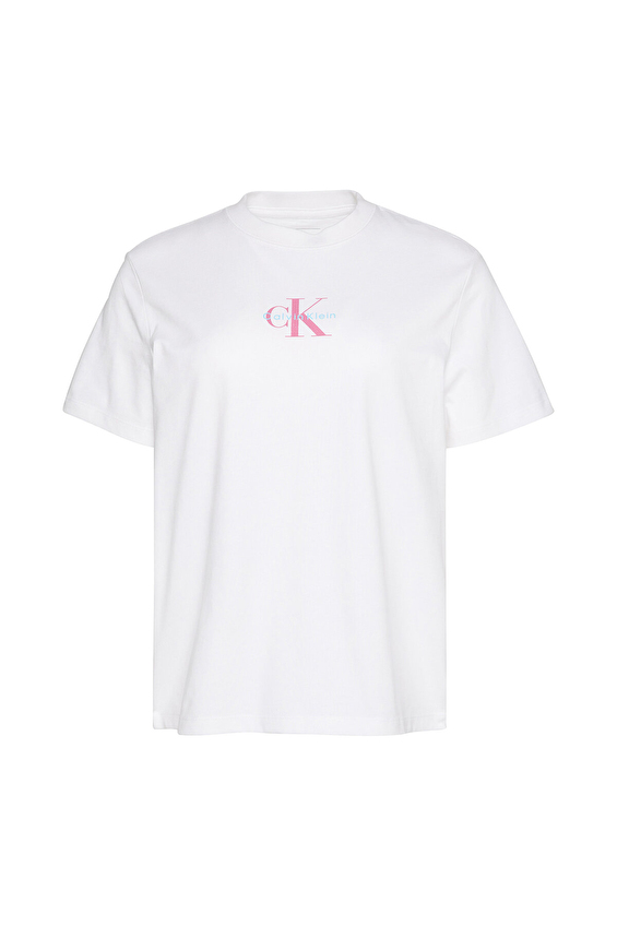 Calvin Klein Jeans Kadın Tişört LV047C856G Beyaz Calvin Klein Jeans Kadın Tişört LV047C856G Beyaz