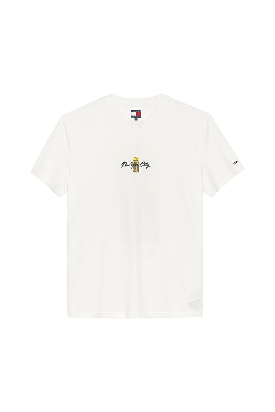 Tommy Jeans Erkek Tişört DM0DM22532 Beyaz Tommy Jeans Erkek Tişört DM0DM22532 Beyaz