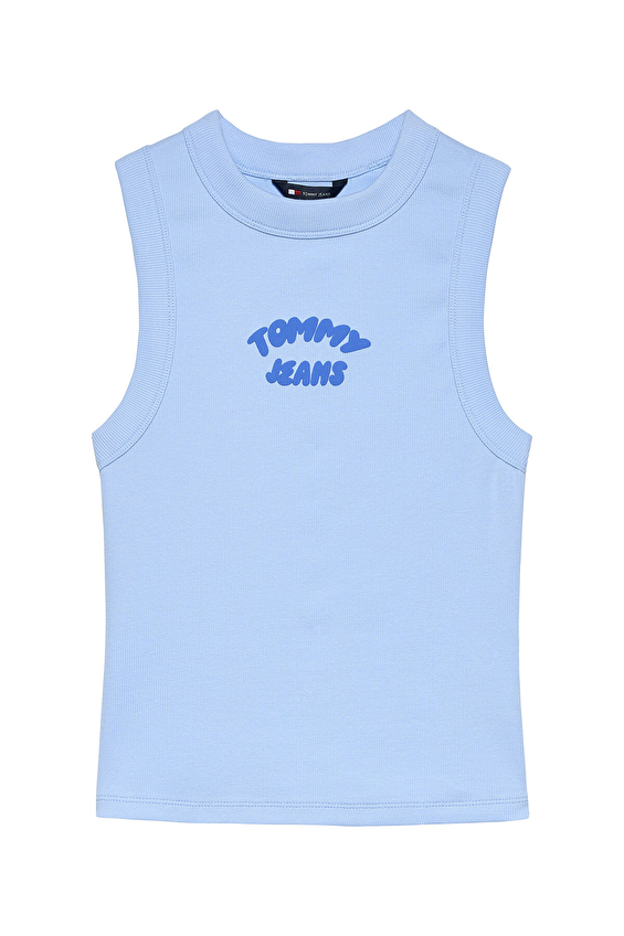 Tommy Jeans Kadın Tişört DW0DW22280 Mavi Tommy Jeans Kadın Tişört DW0DW22280 Mavi