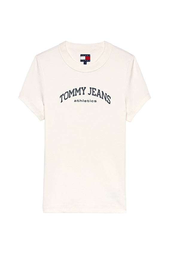 Tommy Jeans Kadın Tişört DW0DW22302 Beyaz Tommy Jeans Kadın Tişört DW0DW22302 Beyaz