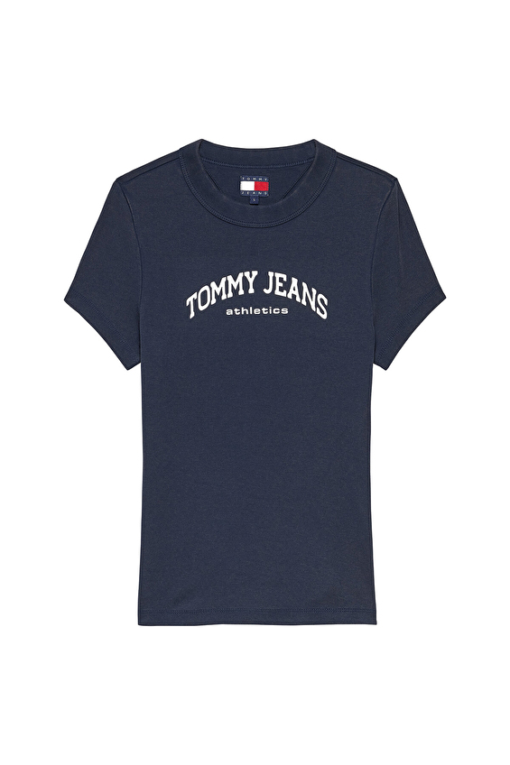 Tommy Jeans Kadın Tişört DW0DW22302 Mavi Tommy Jeans Kadın Tişört DW0DW22302 Mavi