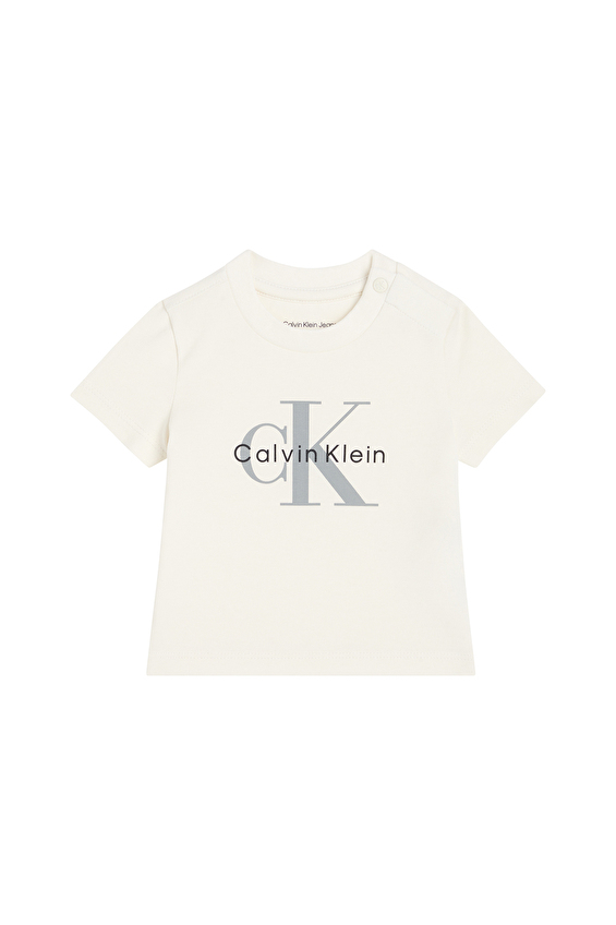 Calvin Klein Bebek Tişört LV1CKTJA50 Krem