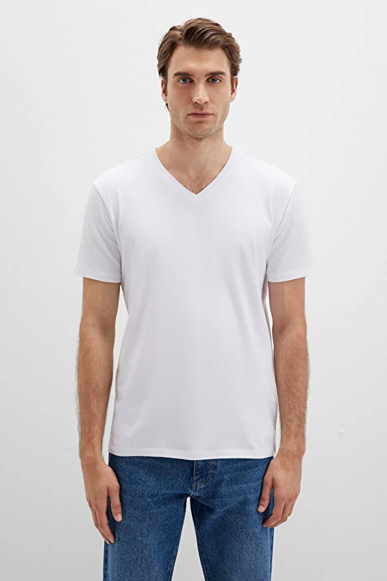 Mavi Erkek Tişört 061748 620 Beyaz Mavi Erkek Tişört 061748 620 Beyaz