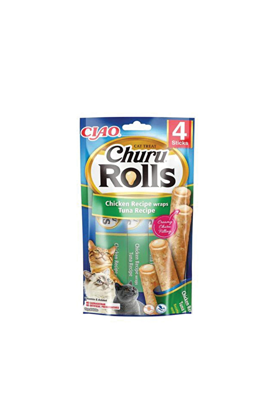 Ciao Churu Rolls Sticks Tavuk Sargılı & Ton Balıklı Kedi Ödül Maması 4 x 10 Gr