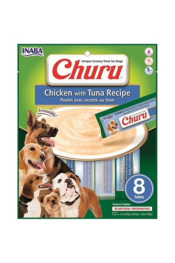 Inaba Ciao Churu Ton Balıklı ve Tavuklu Tamamlayacı Köpek Ödül Maması 8 x 20 Gr