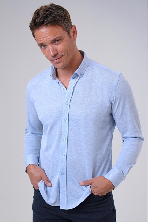 Süvari Slim Fit Düğmeli Yaka Erkek Gömlek 2025500454 Saks Süvari Slim Fit Düğmeli Yaka Erkek Gömlek 2025500454 Saks