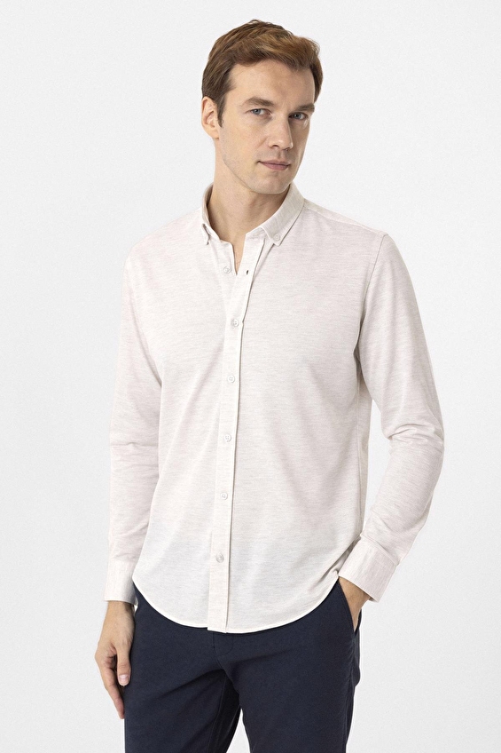 Süvari Slim Fit Düğmeli Yaka Erkek Gömlek 2025500463 Ekru Süvari Slim Fit Düğmeli Yaka Erkek Gömlek 2025500463 Ekru