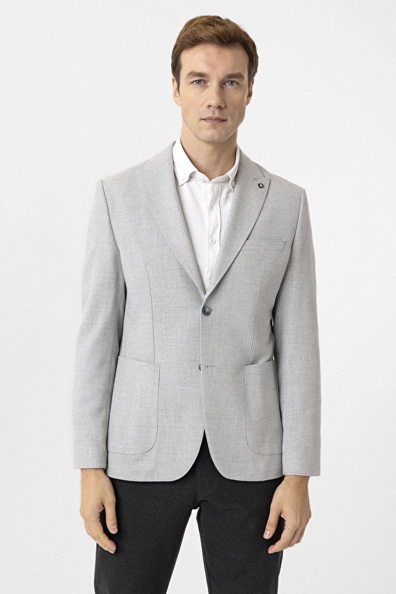 Süvari Slim Fit Sivri Yaka Erkek Ceket 2021600370 Gri Süvari Slim Fit Sivri Yaka Erkek Ceket 2021600370 Gri