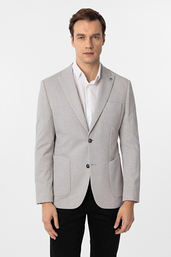 Süvari Slim Fit Sivri Yaka Erkek Ceket 2021600390 Gri Süvari Slim Fit Sivri Yaka Erkek Ceket 2021600390 Gri
