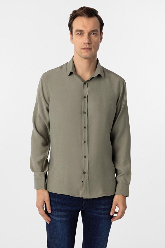 Süvari Slim Fit Klasik Yaka Erkek Gömlek 1008400324 Haki Süvari Slim Fit Klasik Yaka Erkek Gömlek 1008400324 Haki