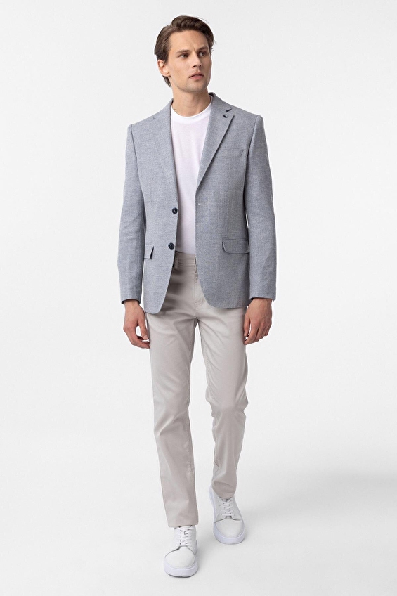 Süvari Mono Yaka Slim Fit Erkek Ceket 2021600389 Mavi Süvari Mono Yaka Slim Fit Erkek Ceket 2021600389 Mavi