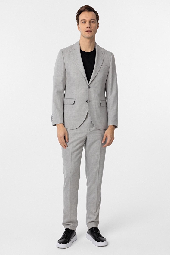 Süvari Slim Fit Sivri Yaka Erkek Takım Elbise 1020000323 Gri Süvari Slim Fit Sivri Yaka Erkek Takım Elbise 1020000323 Gri