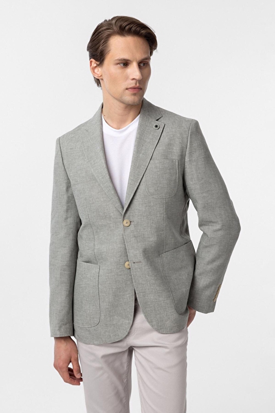 Süvari Mono Yaka Slim Fit Erkek Ceket 2021600388 Su yeşili Süvari Mono Yaka Slim Fit Erkek Ceket 2021600388 Su yeşili