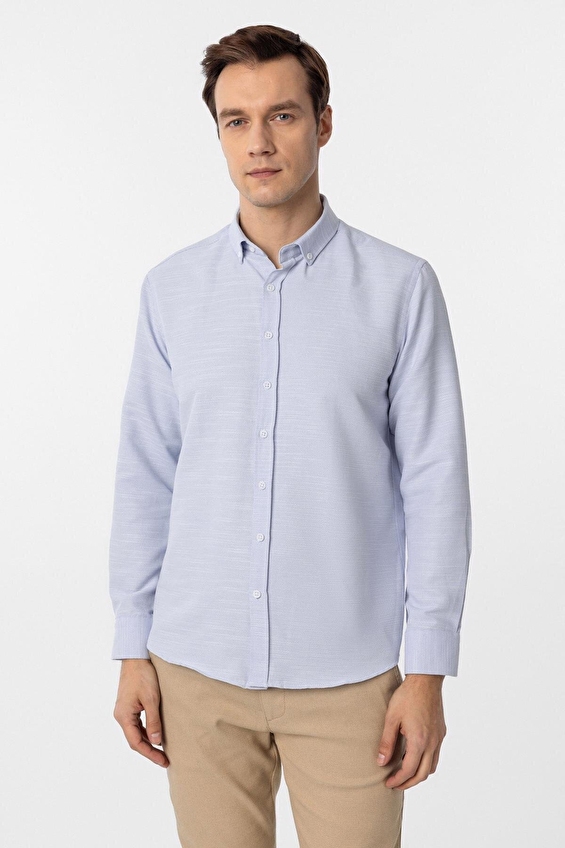 Süvari Slim Fit Düğmeli Yaka Erkek Gömlek 2024700552 Buz mavisi Süvari Slim Fit Düğmeli Yaka Erkek Gömlek 2024700552 Buz mavisi