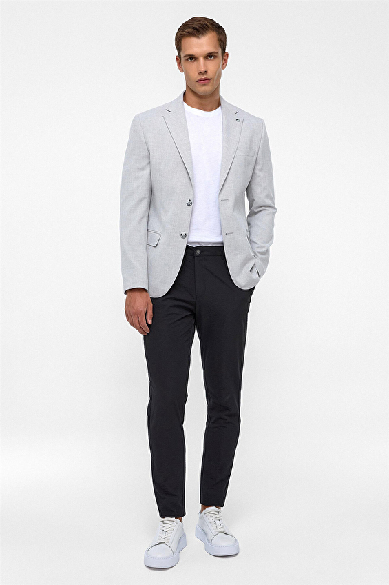 Süvari Mono Yaka Slim Fit Erkek Ceket 2021600396 Gri