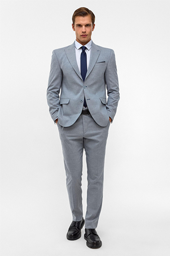Süvari Mono Yaka Slim Fit Erkek Takım Elbise 1020000329 Saks