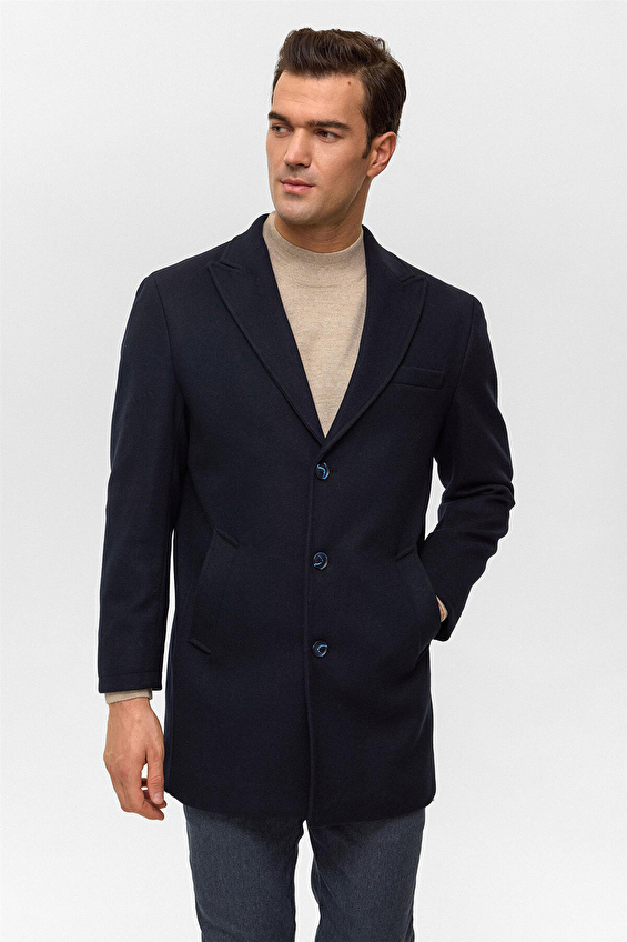 Süvari Slim Fit Erkek Kaban 2010100325 Lacivert Süvari Slim Fit Erkek Kaban 2010100325 Lacivert