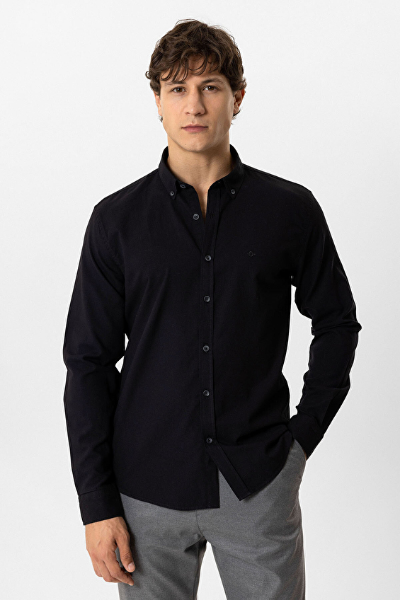 Back&Bond Slim Fit Gömlek Yaka Uzun Kol Erkek Gömlek B34W20002 Siyah Back&Bond Slim Fit Gömlek Yaka Uzun Kol Erkek Gömlek B34W20002 Siyah