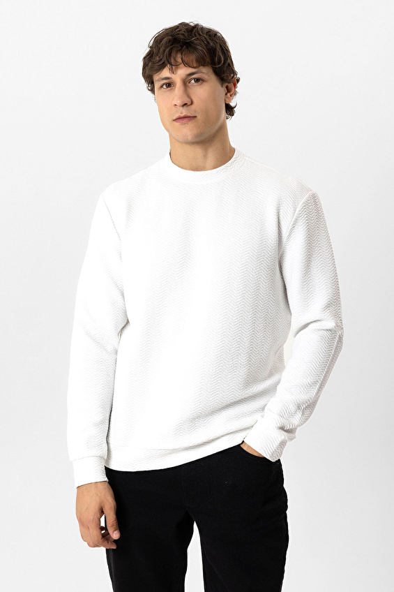 Back&Bond Regular Fit Bisiklet Yaka Straight Fit Uzun Kol Erkek Sweatshirt B34W12020 Beyaz Back&Bond Regular Fit Bisiklet Yaka Straight Fit Uzun Kol Erkek Sweatshirt B34W12020 Beyaz