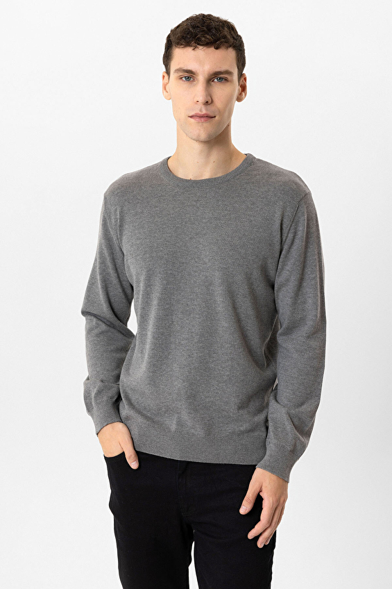 Back&Bond Regular Fit Bisiklet Yaka Straight Fit Uzun Kol Erkek Triko B34W40051 Koyu gri Back&Bond Regular Fit Bisiklet Yaka Straight Fit Uzun Kol Erkek Triko B34W40051 Koyu gri