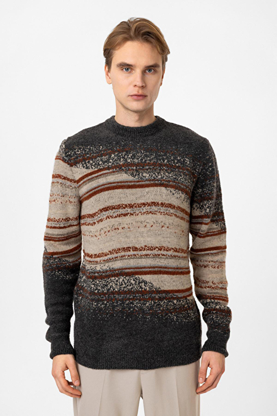 Back&Bond Regular Fit Erkek Triko B34W40035 Antrasit