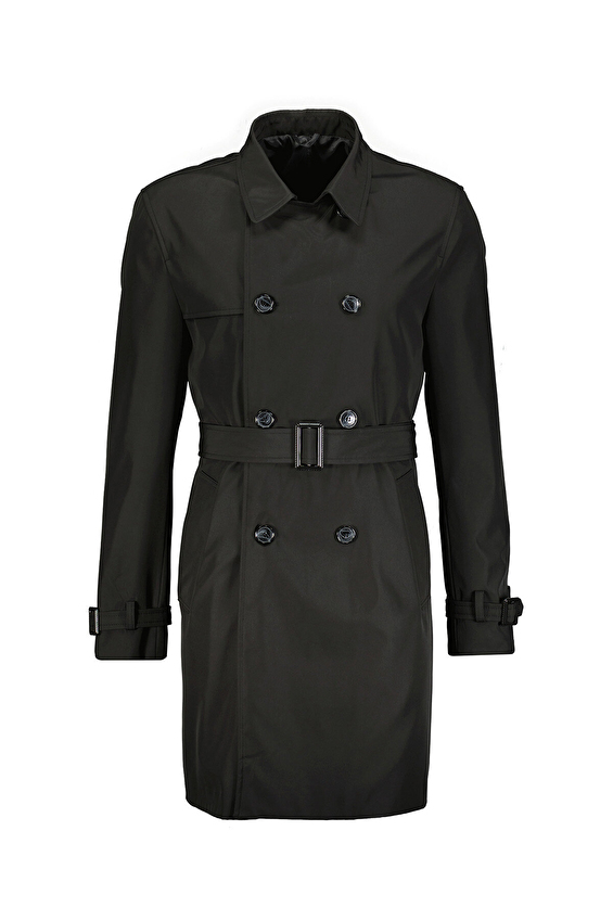 Back&Bond Regular Fit Erkek Trençkot B34S60015 Siyah Back&Bond Regular Fit Erkek Trençkot B34S60015 Siyah