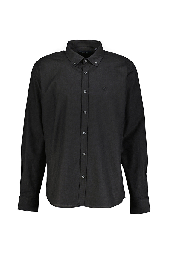 Back&Bond Slim Fit Düğmeli Yaka Erkek Gömlek B34T20024 Siyah Back&Bond Slim Fit Düğmeli Yaka Erkek Gömlek B34T20024 Siyah