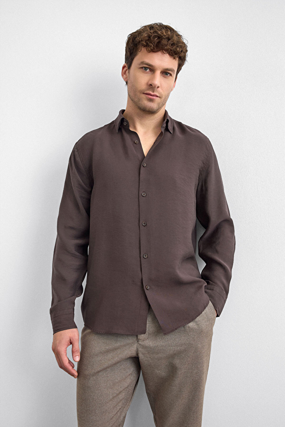Back&Bond Erkek Gömlek B35W20014 Kahve Back&Bond Erkek Gömlek B35W20014 Kahve