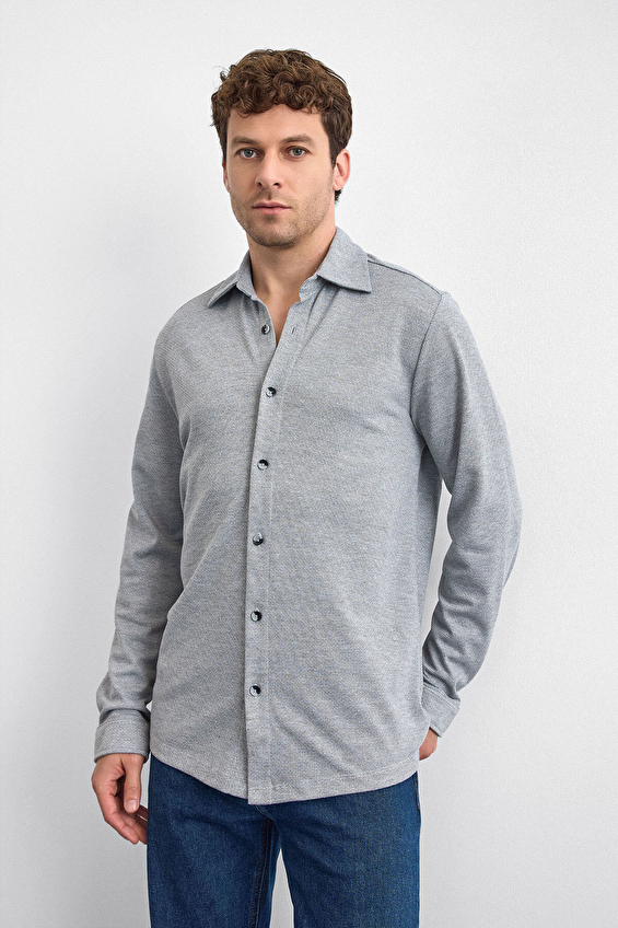 Back&Bond Regular Fit Erkek Gömlek B35W22011 Gri Back&Bond Regular Fit Erkek Gömlek B35W22011 Gri