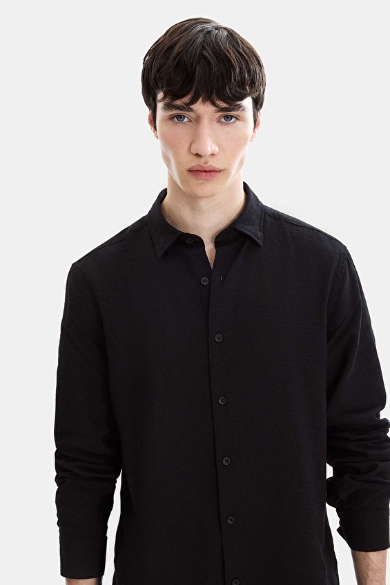 Back&Bond Regular Fit Erkek Gömlek B35S20018 Siyah Back&Bond Regular Fit Erkek Gömlek B35S20018 Siyah