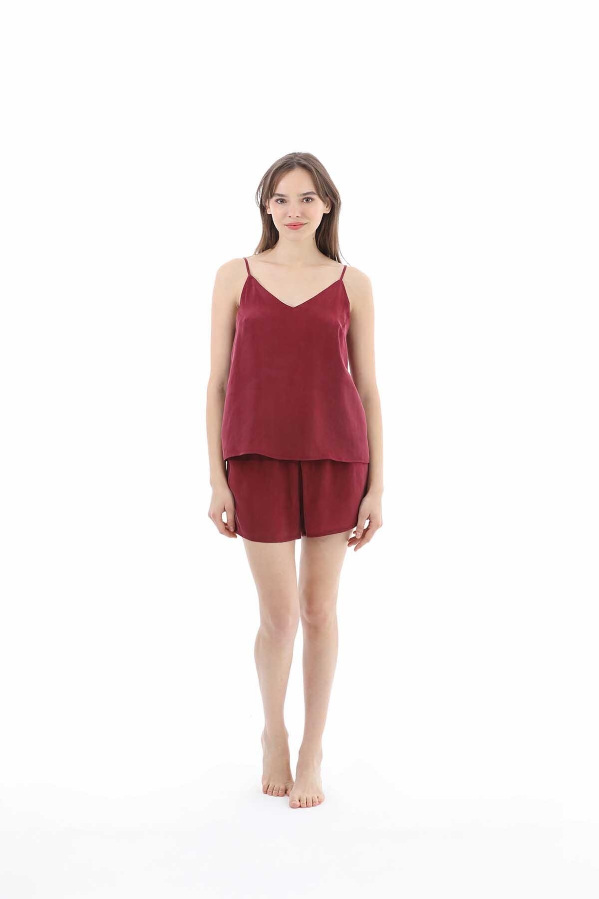Cottons & Clouds Kadın Şort Takımı CC0015 Bordo