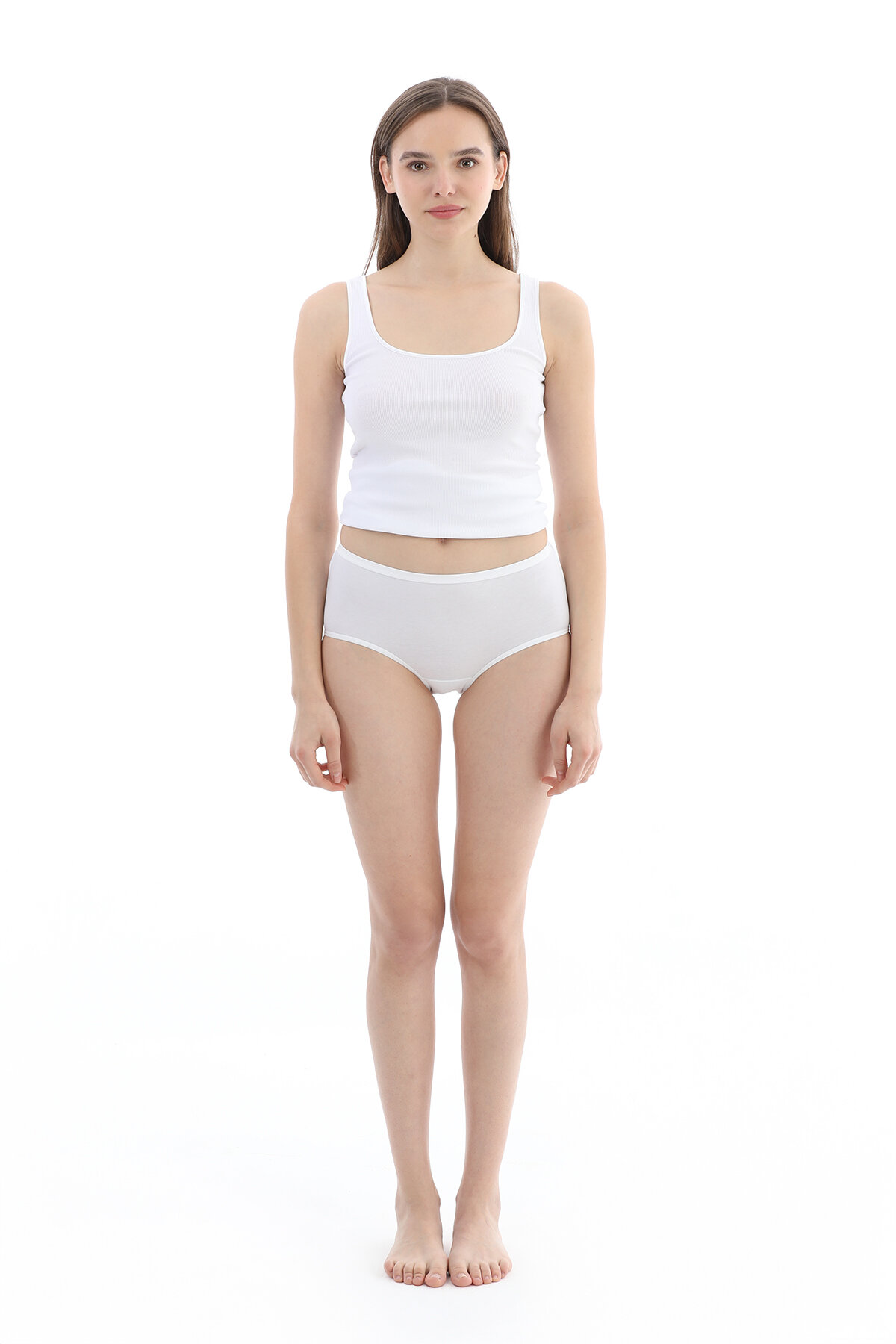 Cottons & Clouds Kadın Üçlü Yüksek Bel Slip CC1577 Ten